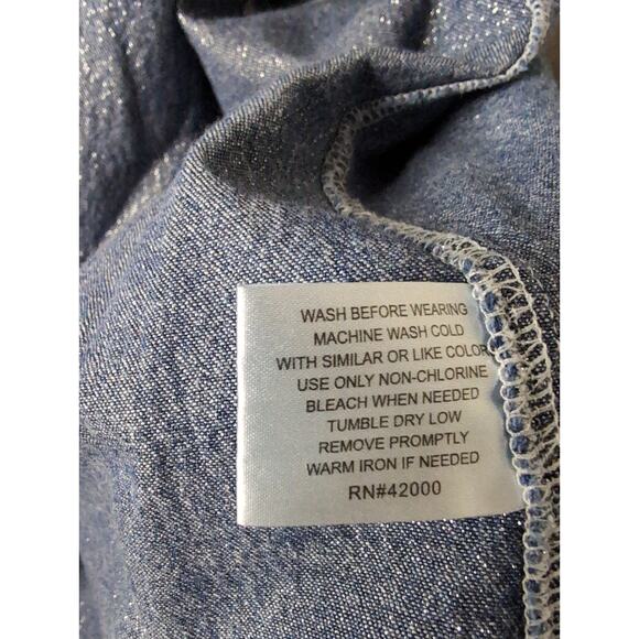 Walt Disney vtg 90s Mickey Minnie Christmas Holiday denim shirt XL - Picture 12 of 12